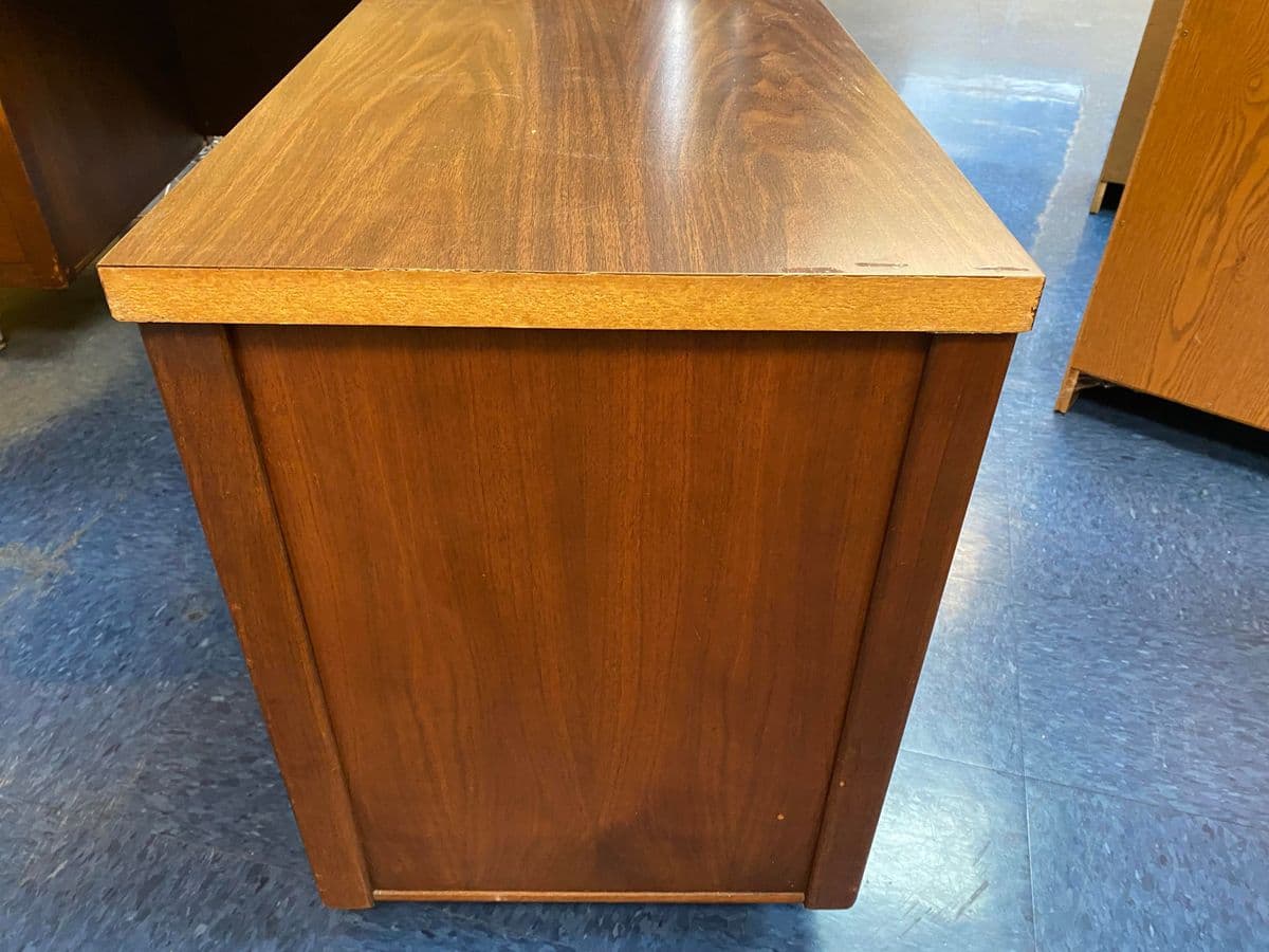 Vintage Alma Mid Century Modern Wooden L Shape Desk - Thumbnail 7