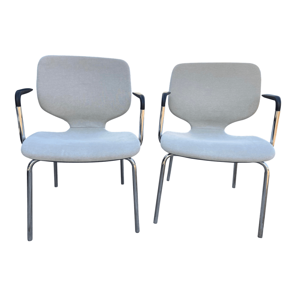 Vintage Fabric Accent Arm Chairs Set of Two - Thumbnail 2