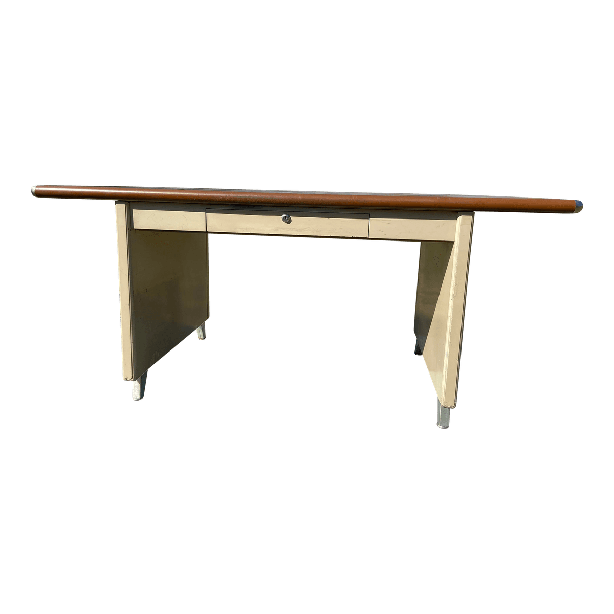 Vintage Metal Tanker Desk Table - Thumbnail 2