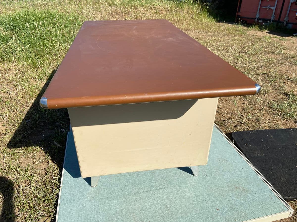 Vintage Metal Tanker Desk Table - Thumbnail 11