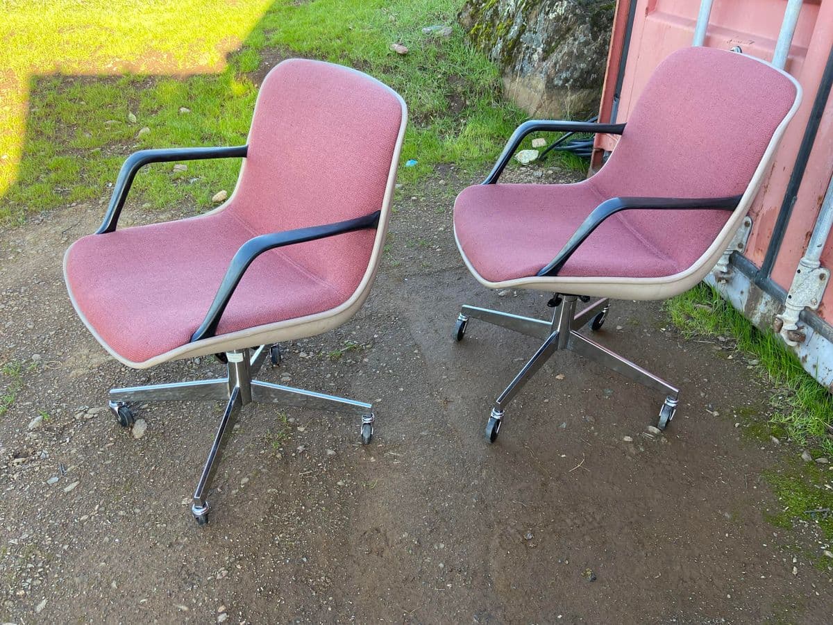 1980s Steelcase Vintage Mid Century Modern Swivel Chair Set of 3 - Thumbnail 8