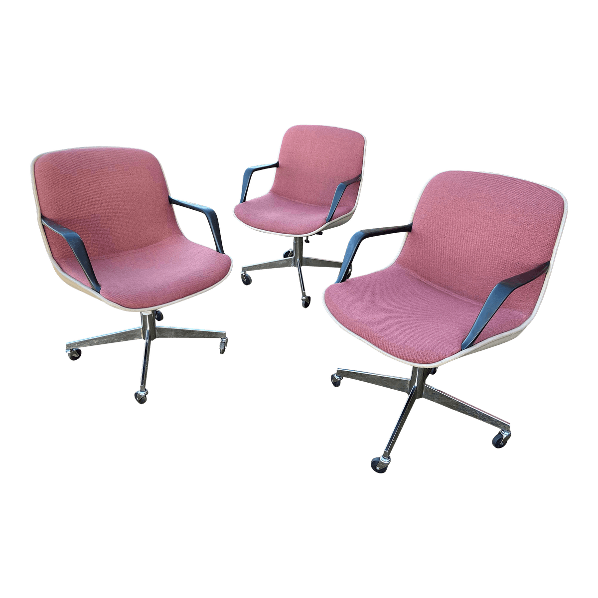 1980s Steelcase Vintage Mid Century Modern Swivel Chair Set of 3 - Thumbnail 14