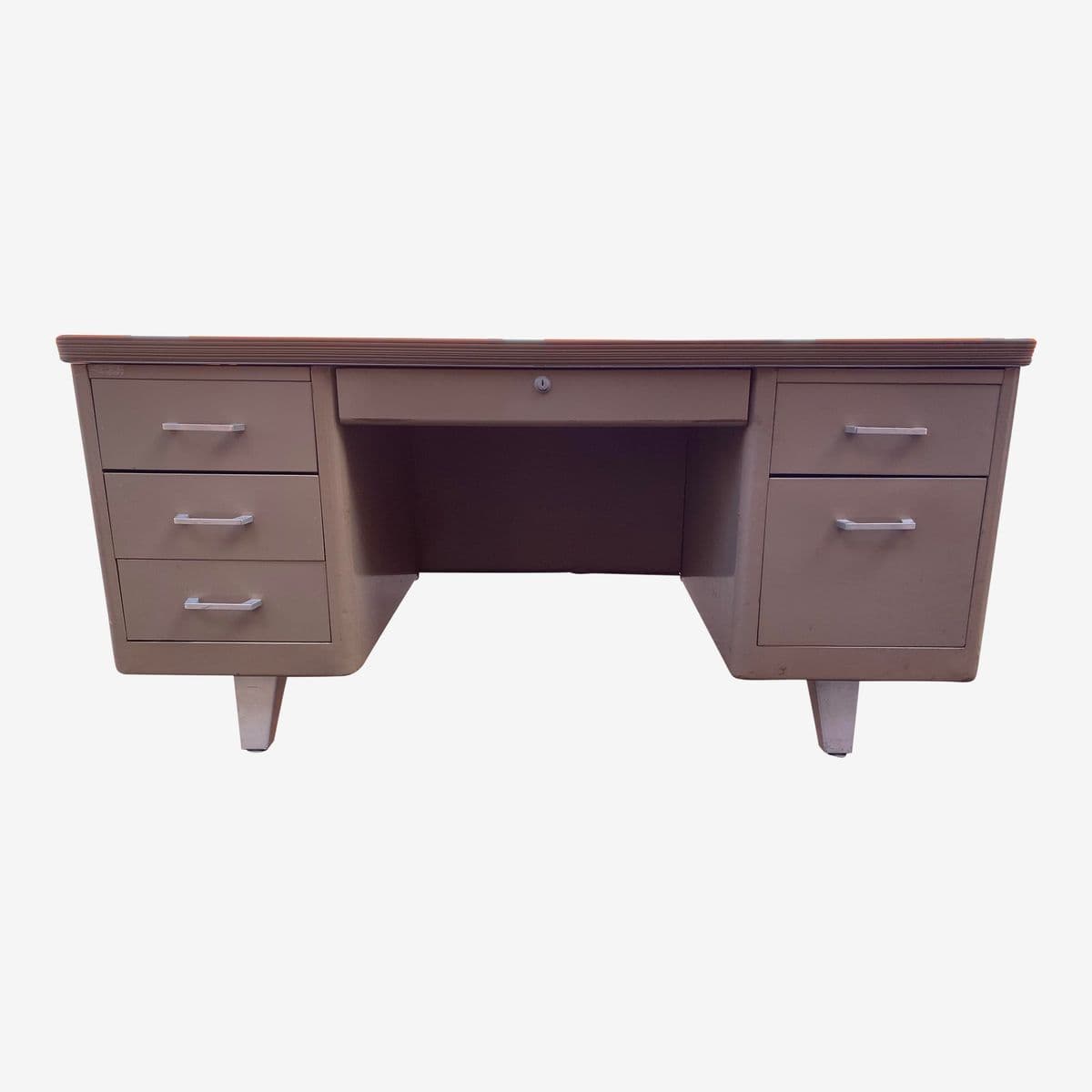 1960s Vintage Metal Tanker Desk - Image 1