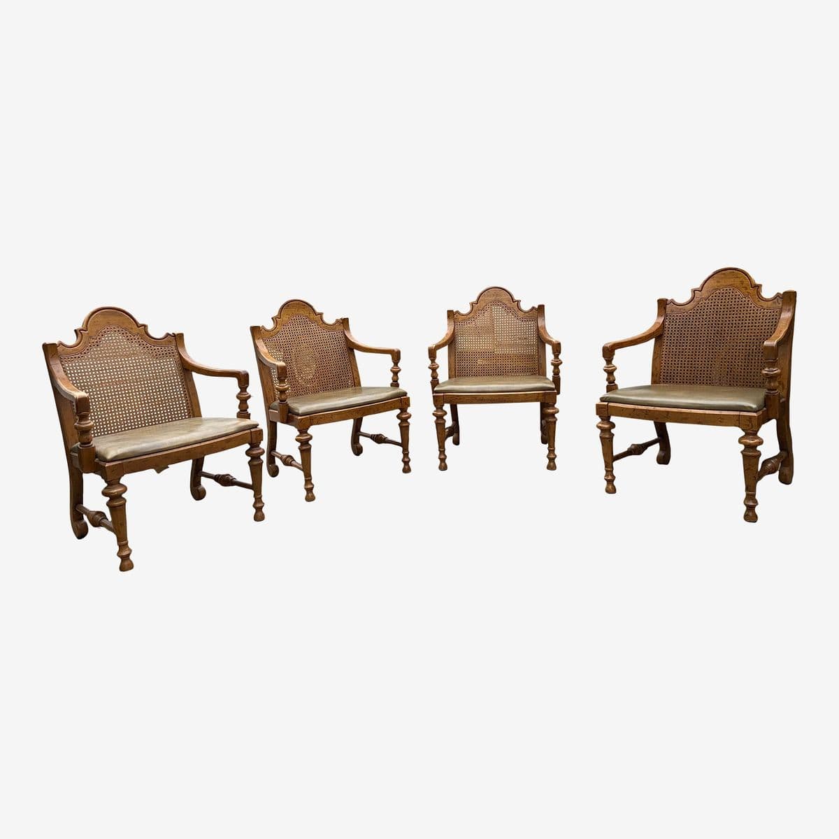 Vintage French Provincial Drexel Furniture Arm Chairs Set of 4 - Image 1