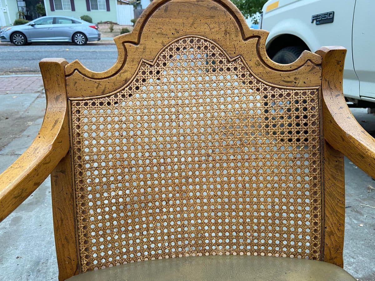 Vintage French Provincial Drexel Furniture Arm Chairs Set of 4 - Thumbnail 10