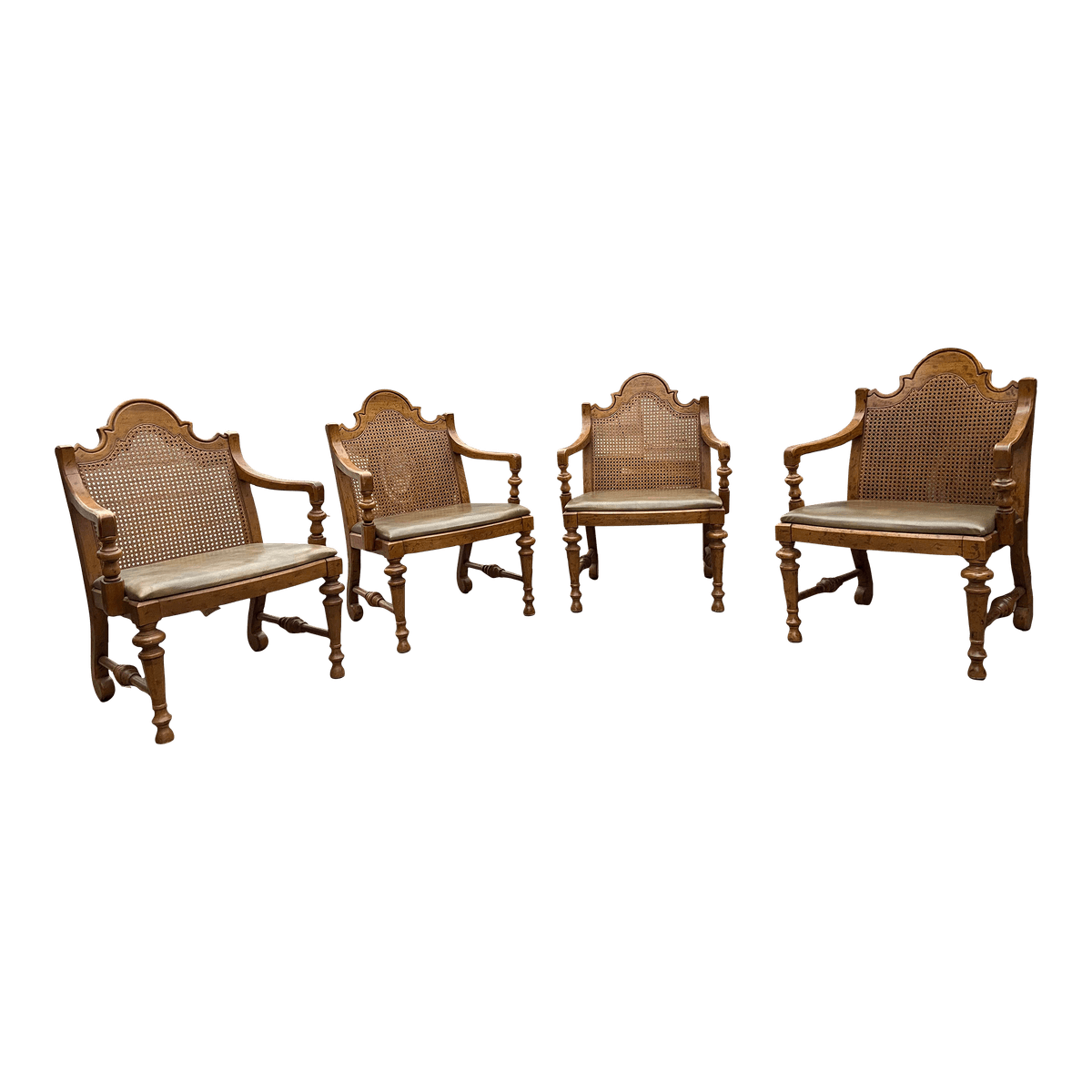 Vintage French Provincial Drexel Furniture Arm Chairs Set of 4 - Thumbnail 14