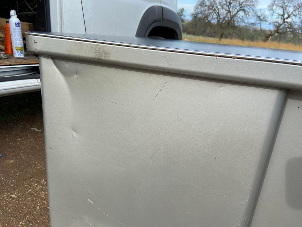 1970s Steelcase Vintage Mid Century Modern Metal Tanker Desk With Patina - Thumbnail 6