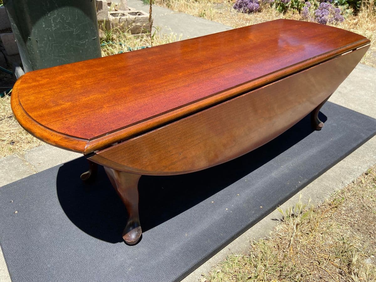 1990s Vintage Drop Leaf Coffee Table - Thumbnail 13