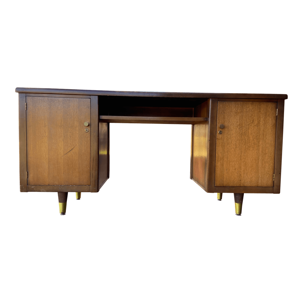 1980s Vintage Mid Century Modern Desk - Thumbnail 2