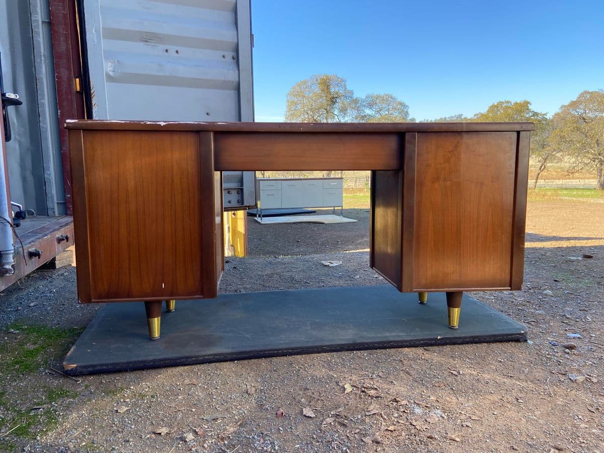 1980s Vintage Mid Century Modern Desk - Thumbnail 9