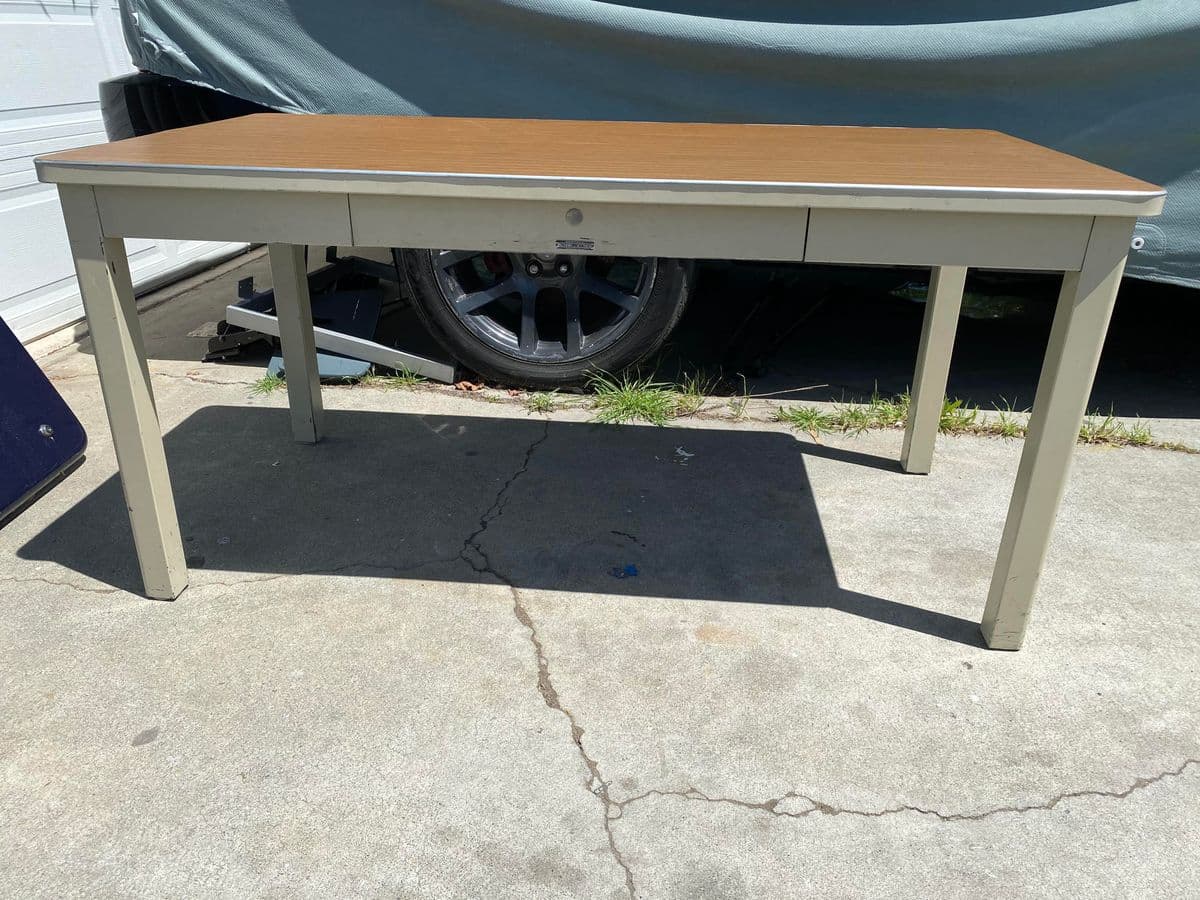 McDowell and Craig Vintage Metal Writing Desk - Thumbnail 3