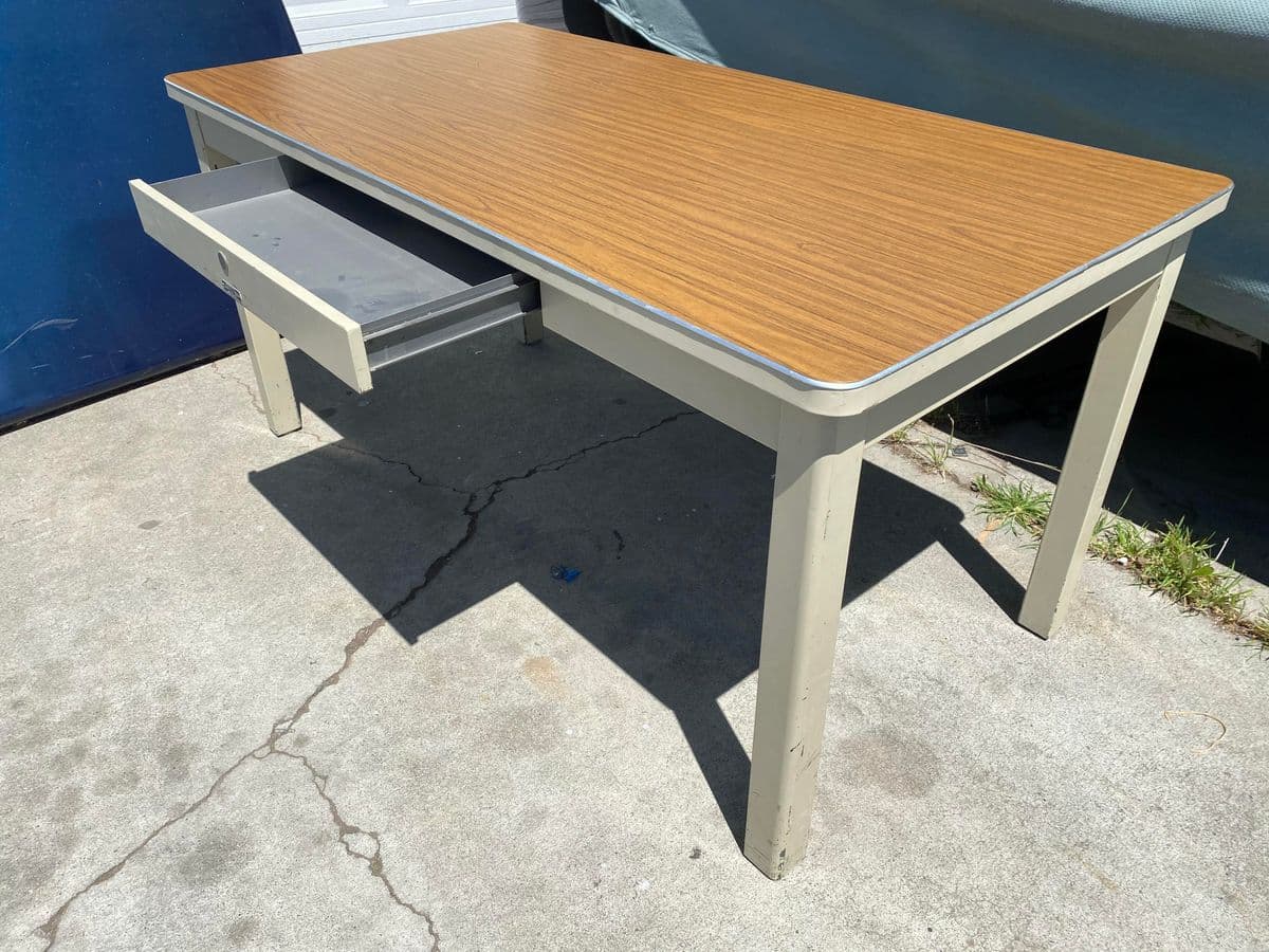 McDowell and Craig Vintage Metal Writing Desk - Thumbnail 7