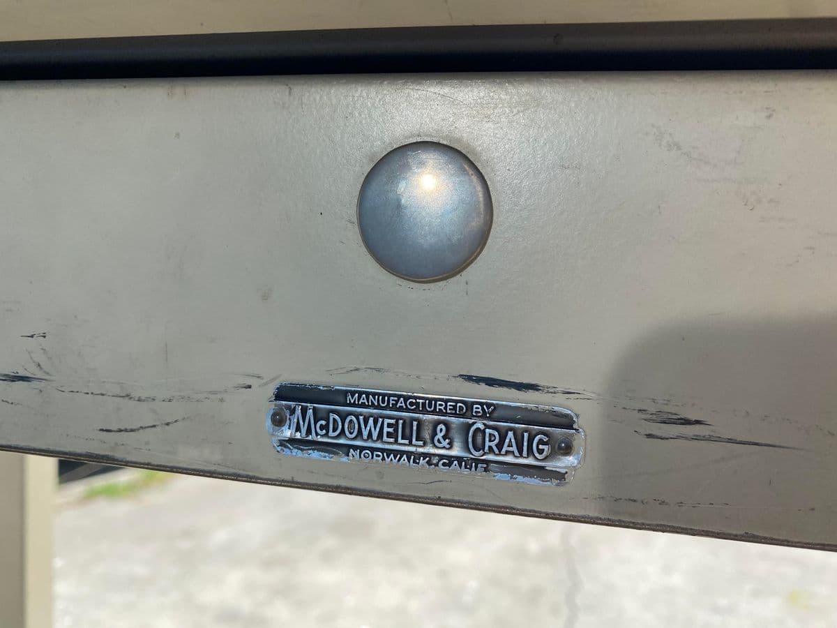 McDowell and Craig Vintage Metal Writing Desk - Thumbnail 11