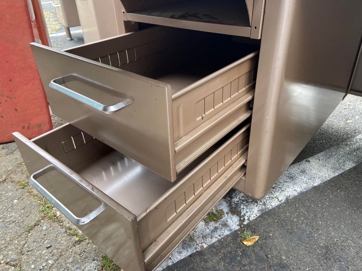 1980s Steelcase Vintage Mid Century Modern Metal Tanker Desk - Set of 2 - Thumbnail 10