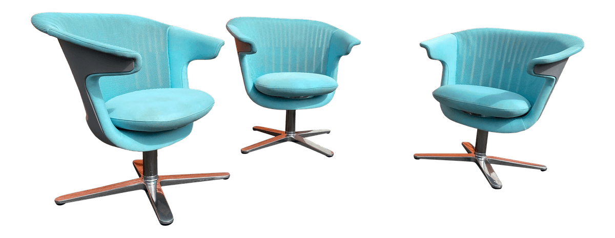 Blue Steelcase I2i Lounge Chairs - Set of 3 - Thumbnail 11