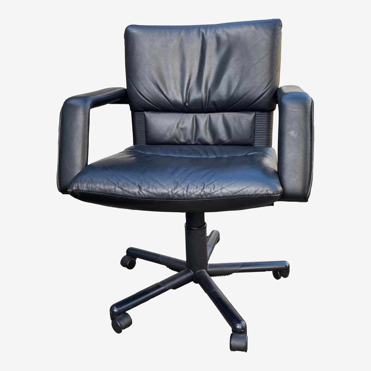 Vintage Post Modern Leather Swivel Desk Chair for Vitra Designed by Mario Bellini - Image 1