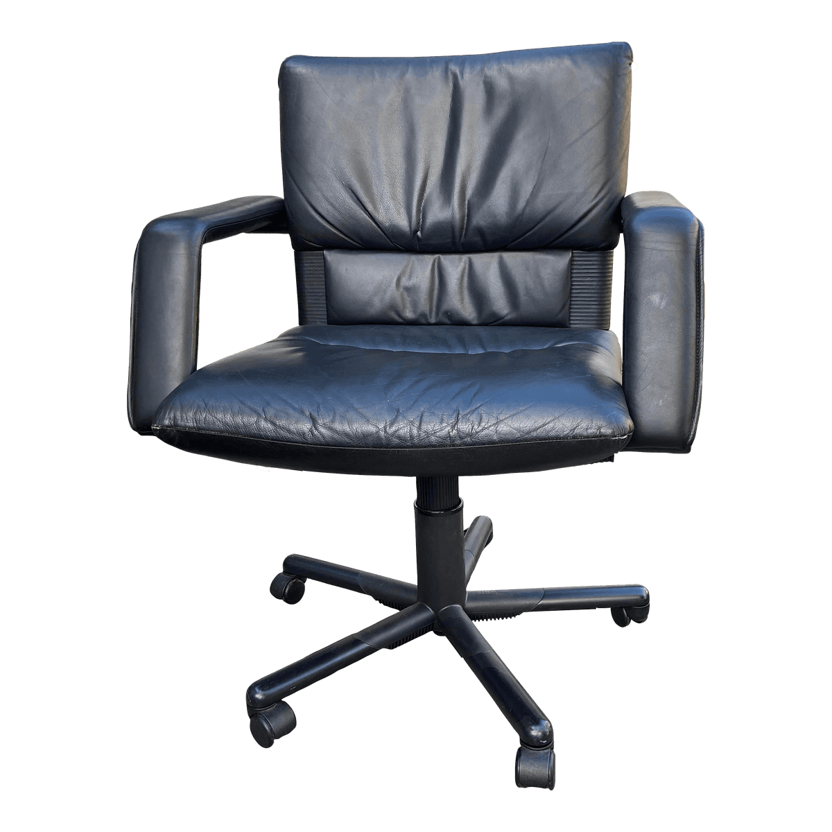 Vintage Post Modern Leather Swivel Desk Chair for Vitra Designed by Mario Bellini - Thumbnail 13