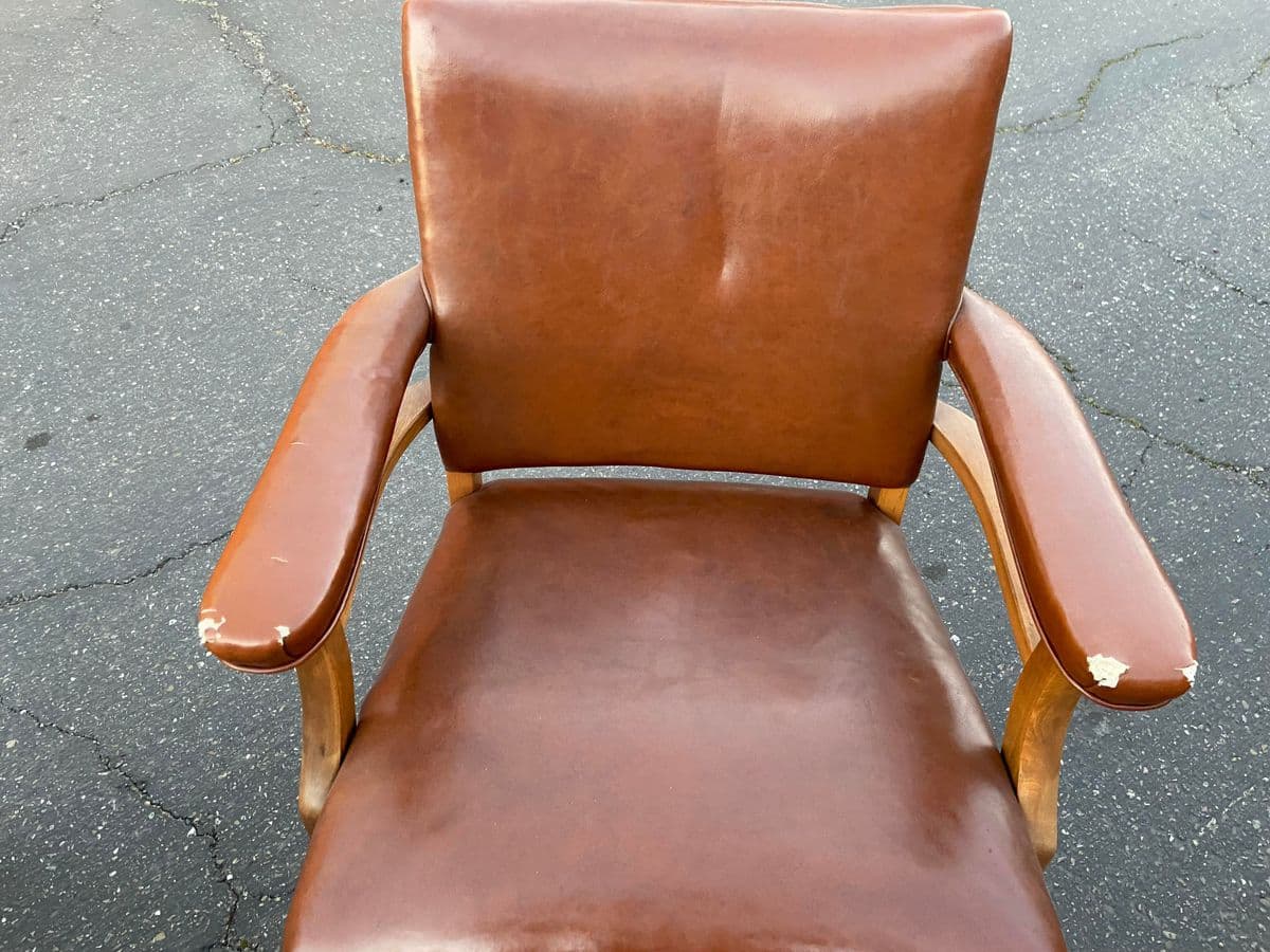 1980s Vintage Leather Armchairs - Set of 4 - Thumbnail 4