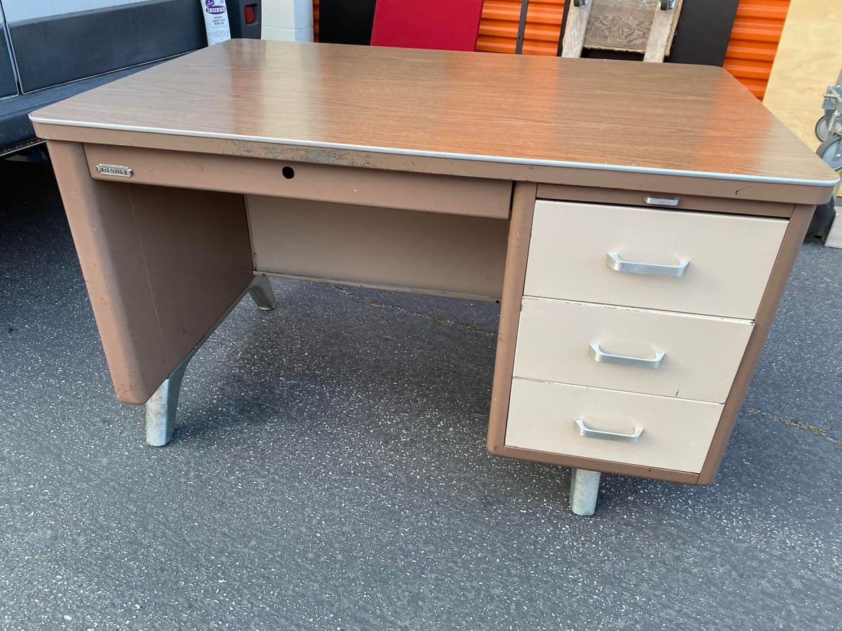 Vintage Mid Century Metal Writing Desk - Thumbnail 5