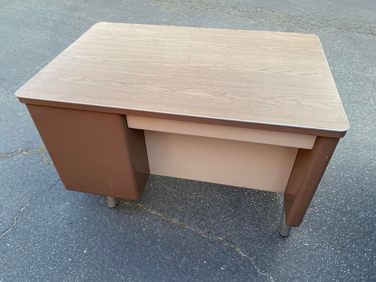 Vintage Mid Century Metal Writing Desk - Thumbnail 11