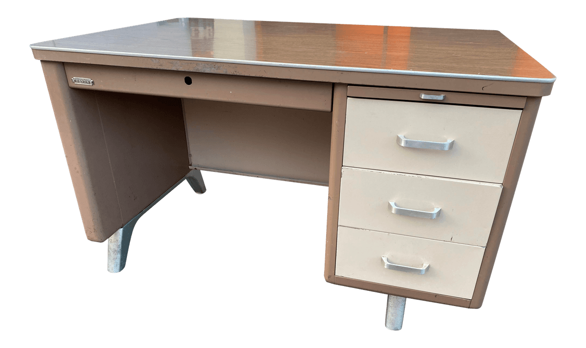 Vintage Mid Century Metal Writing Desk - Thumbnail 14