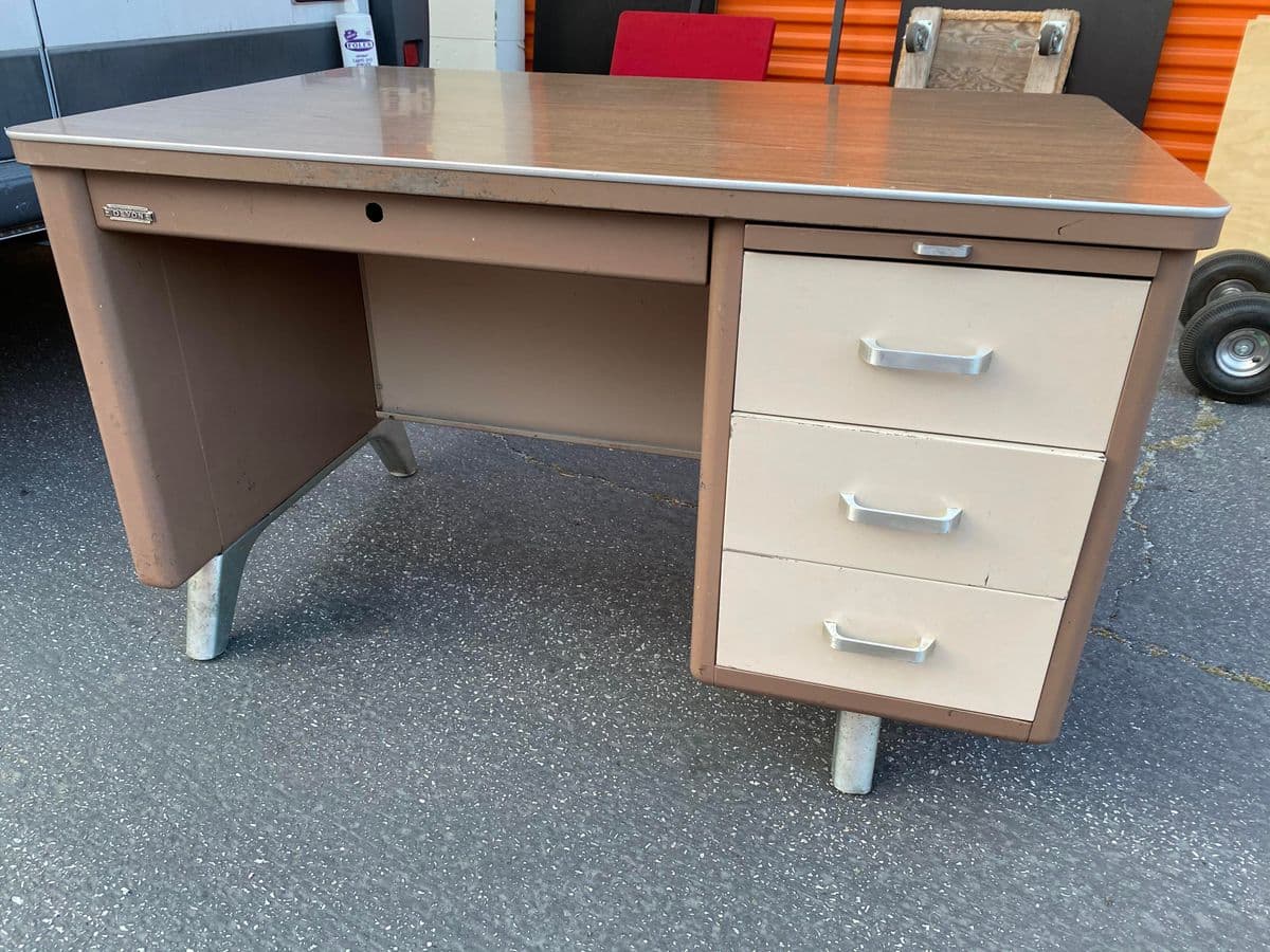 Vintage Mid Century Metal Writing Desk - Thumbnail 13