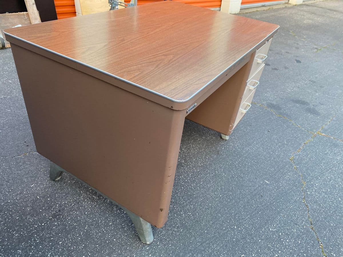 Vintage Mid Century Metal Writing Desk - Thumbnail 12
