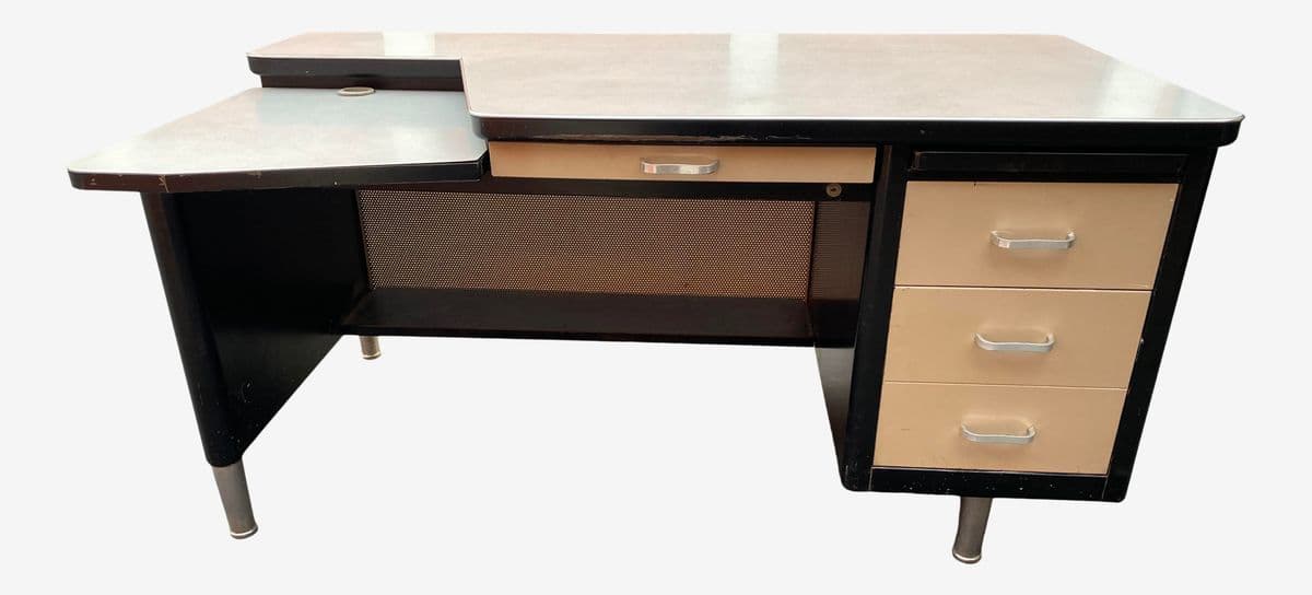 Vintage Allsteel Metal Tanker Desk - Image 1