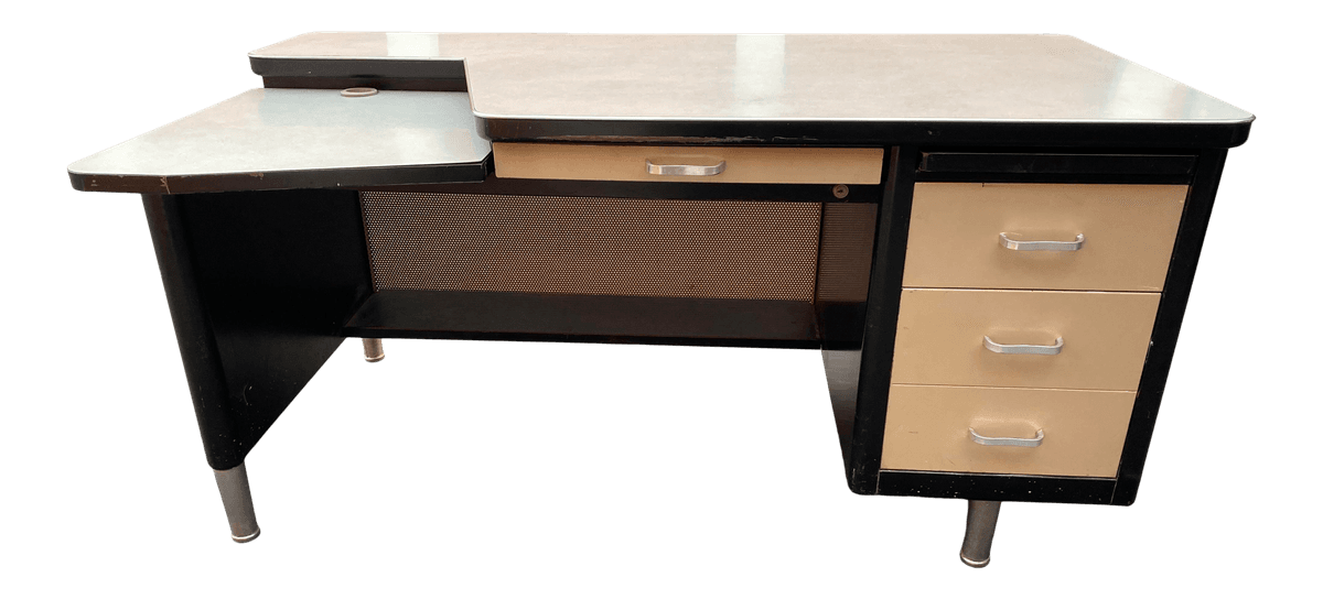 Vintage Allsteel Metal Tanker Desk - Thumbnail 13