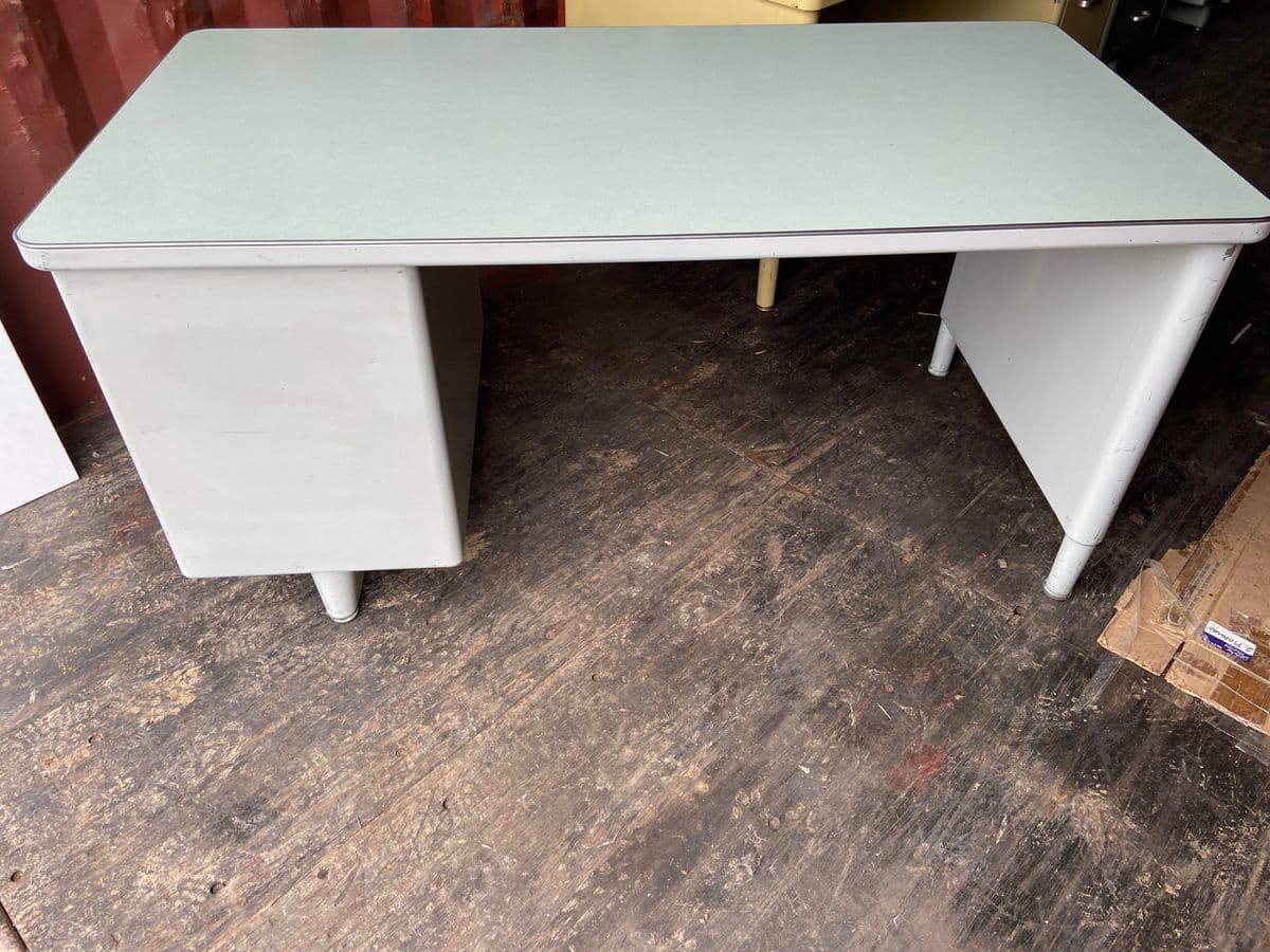 Vintage Mid Century Modern Metal Tanker Desk - Thumbnail 11