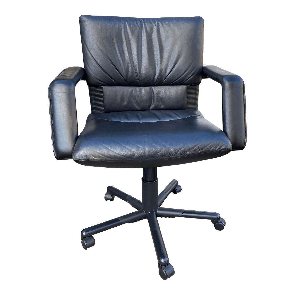 1990s Mario Bellini Vintage Executive Leather Desk Chair for Vitra - Thumbnail 2