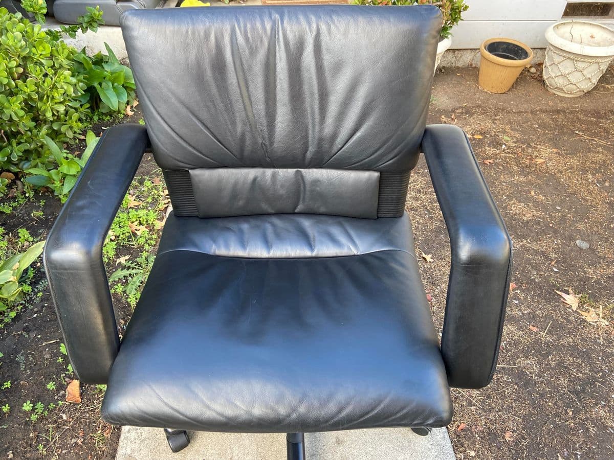 1990s Mario Bellini Vintage Executive Leather Desk Chair for Vitra - Thumbnail 9