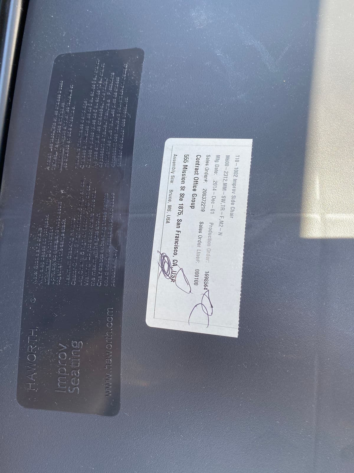 Haworth Bentwood Rolling Side Chairs Set of 6 - Thumbnail 10