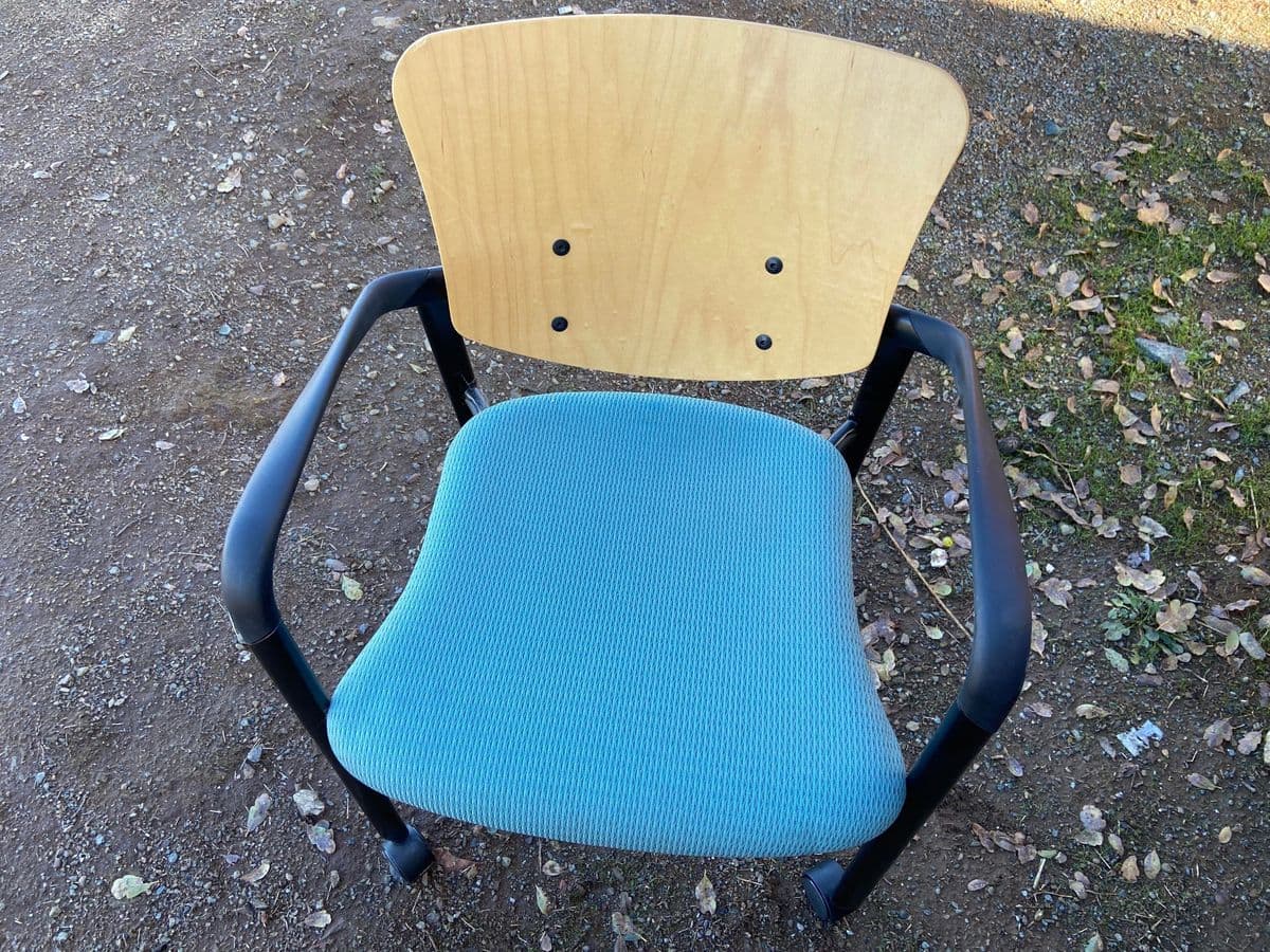 Haworth Bentwood Rolling Side Chairs Set of 6 - Thumbnail 6