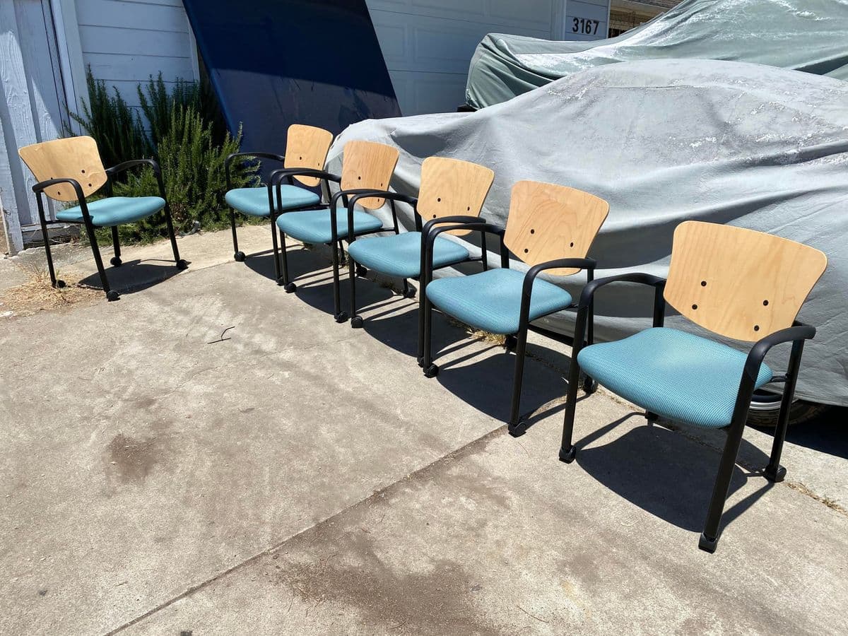 Haworth Bentwood Rolling Side Chairs Set of 6 - Thumbnail 13