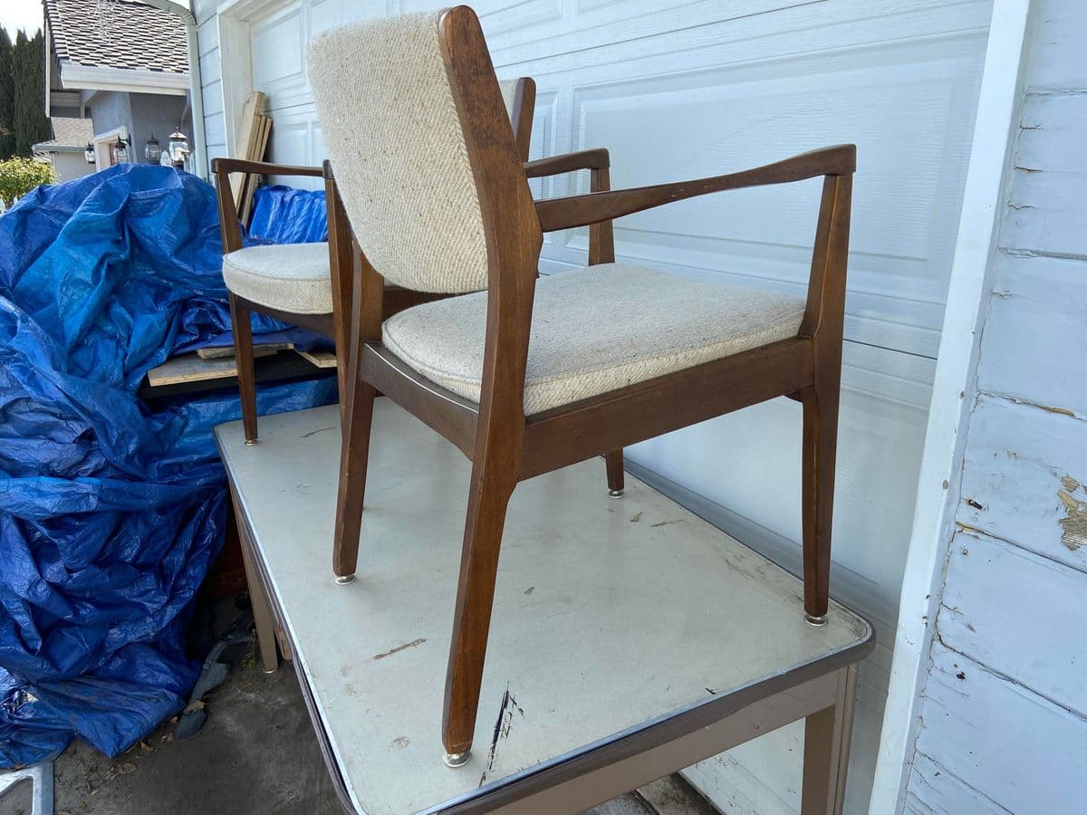 1970s Vintage Mid Century Modern Accent Chairs Set of Two - Thumbnail 4