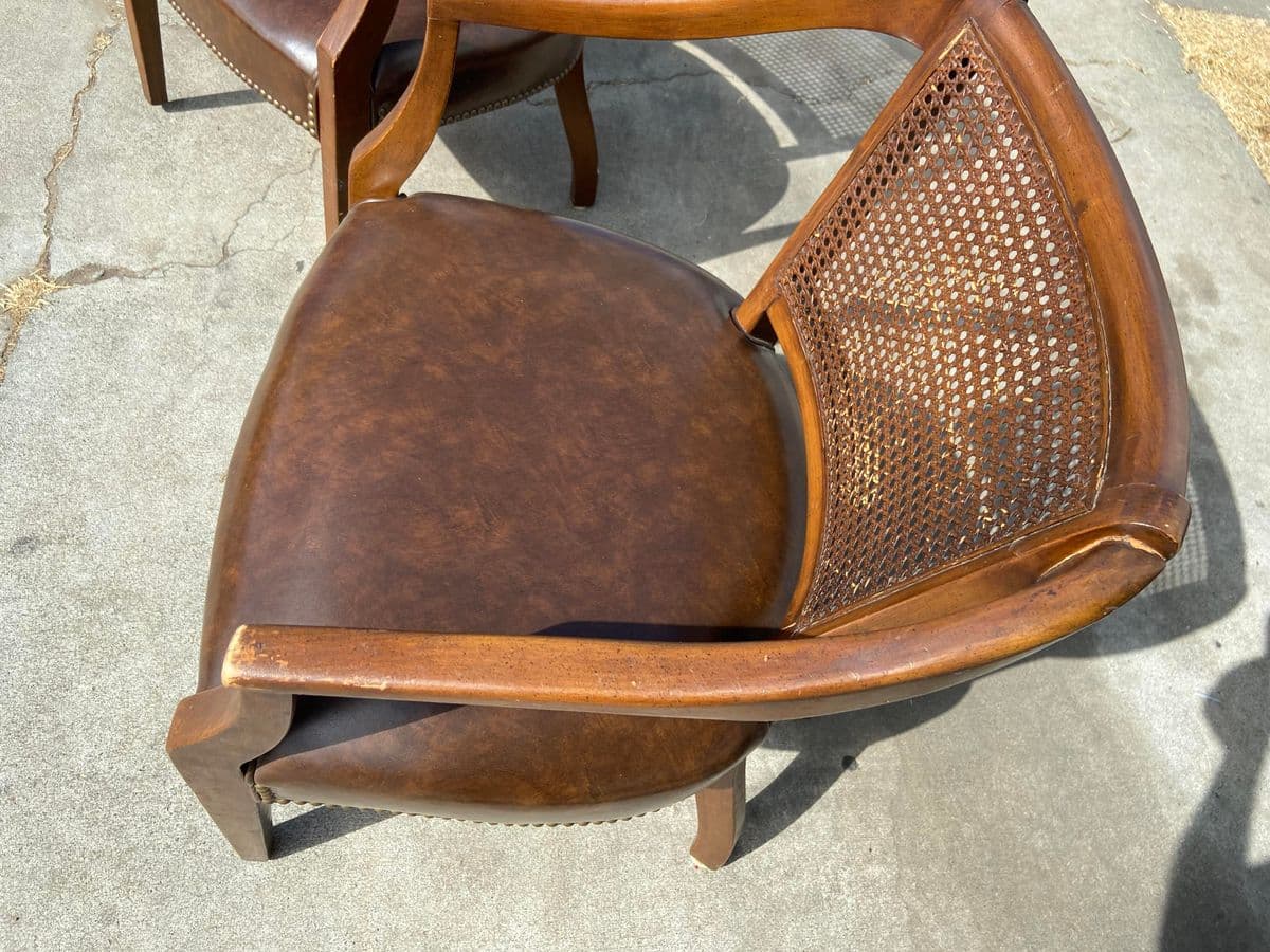 1970s Shafer Brothers Cane Back Arm Chairs- Set of 2 - Thumbnail 10