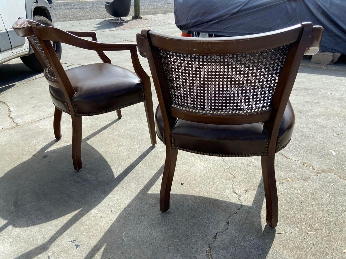 1970s Shafer Brothers Cane Back Arm Chairs- Set of 2 - Thumbnail 7