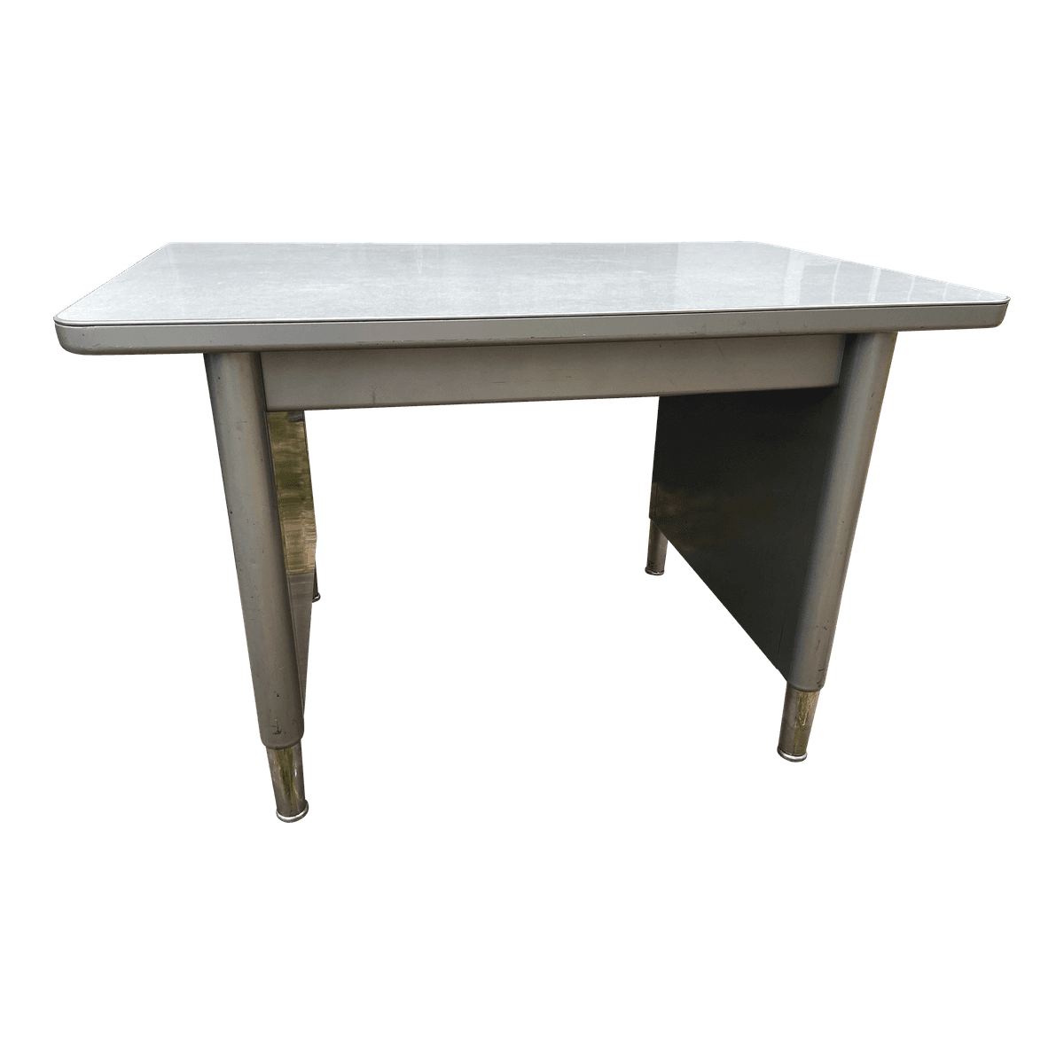 1960s Vintage Mid Century Modern Metal Desk Table - Thumbnail 2