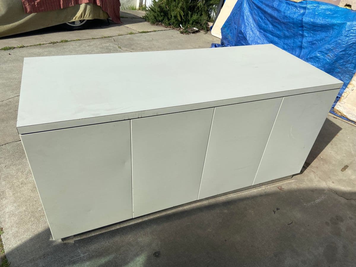 1980s Vintage Modern Metal Sideboard - Thumbnail 13