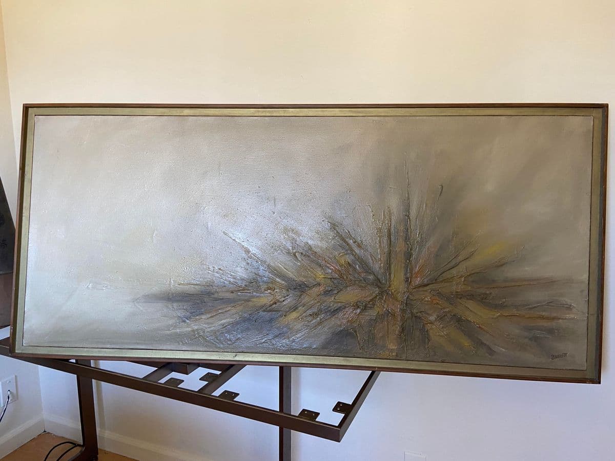 1970s Abstract Expressionist Oil Painting Signed Barlett, Framed - Thumbnail 12