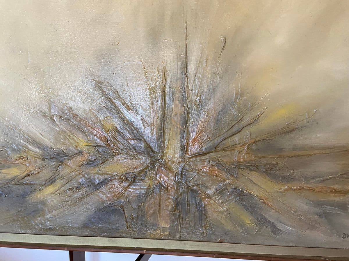 1970s Abstract Expressionist Oil Painting Signed Barlett, Framed - Thumbnail 11