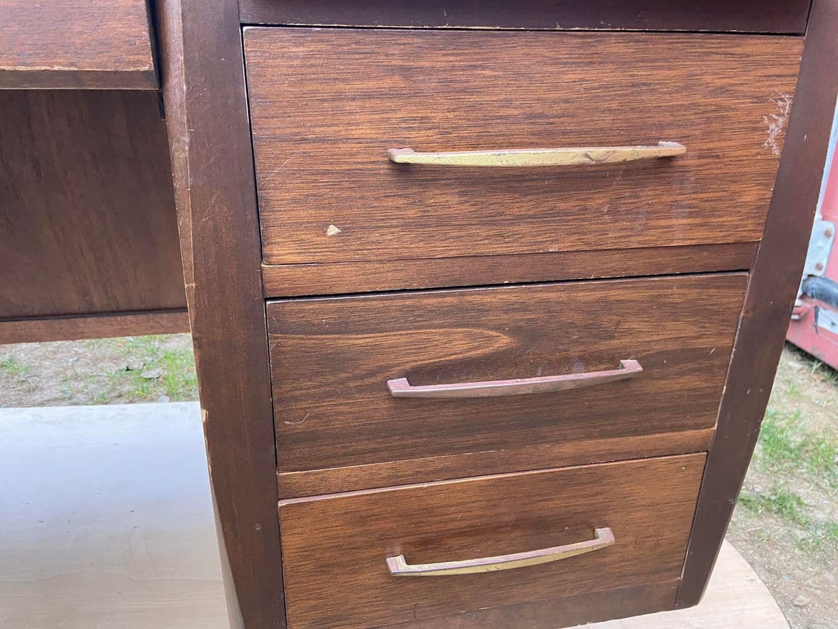 1980s Anderson Style Vintage Mid-Century Desk - Thumbnail 4