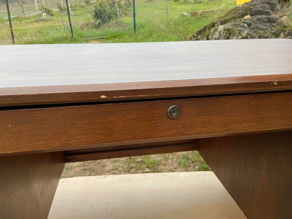 1980s Anderson Style Vintage Mid-Century Desk - Thumbnail 7