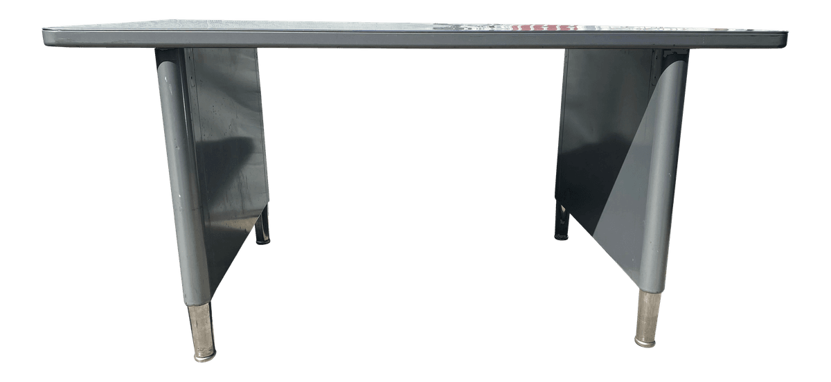 Vintage Steelcase Metal Tanker Writing Desk - Thumbnail 9