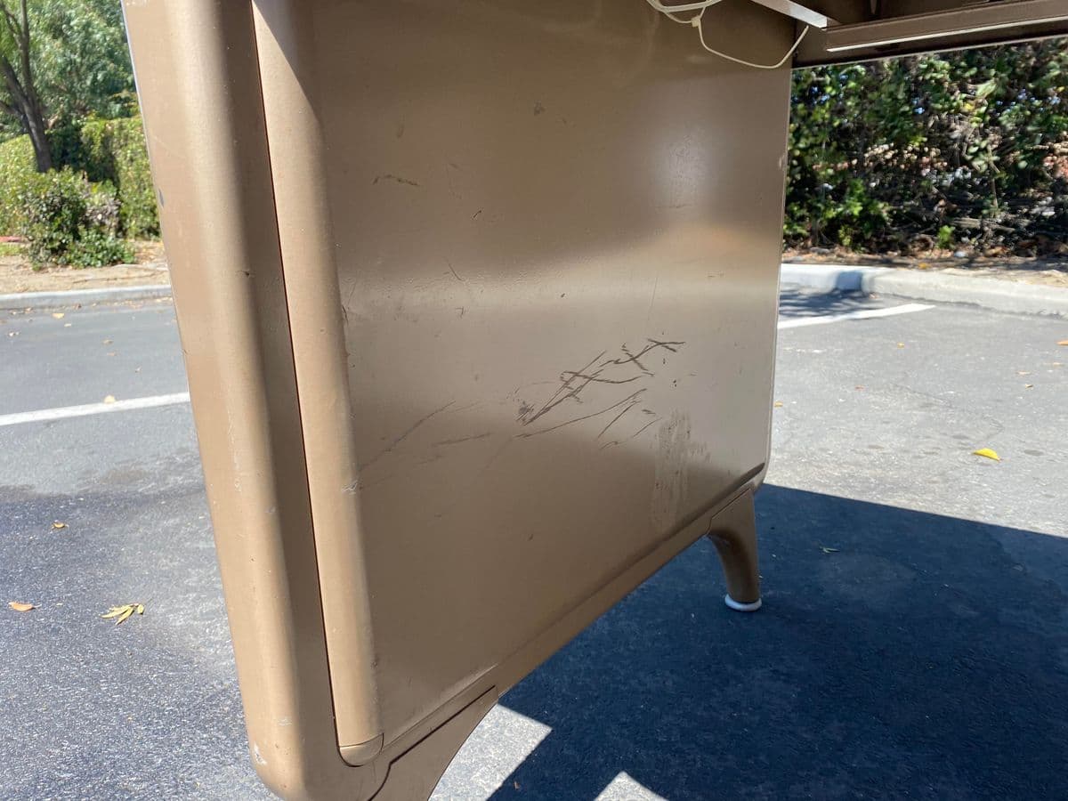 Vintage Allsteel Brand Metal Tanker Desk - Thumbnail 4