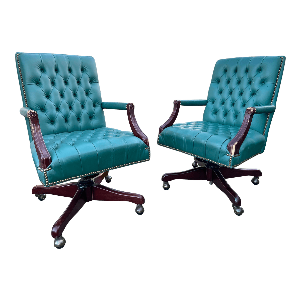 1980s Vintage Paoli Chair Company Office Swivel Desk Chairs - a Pair - Thumbnail 14