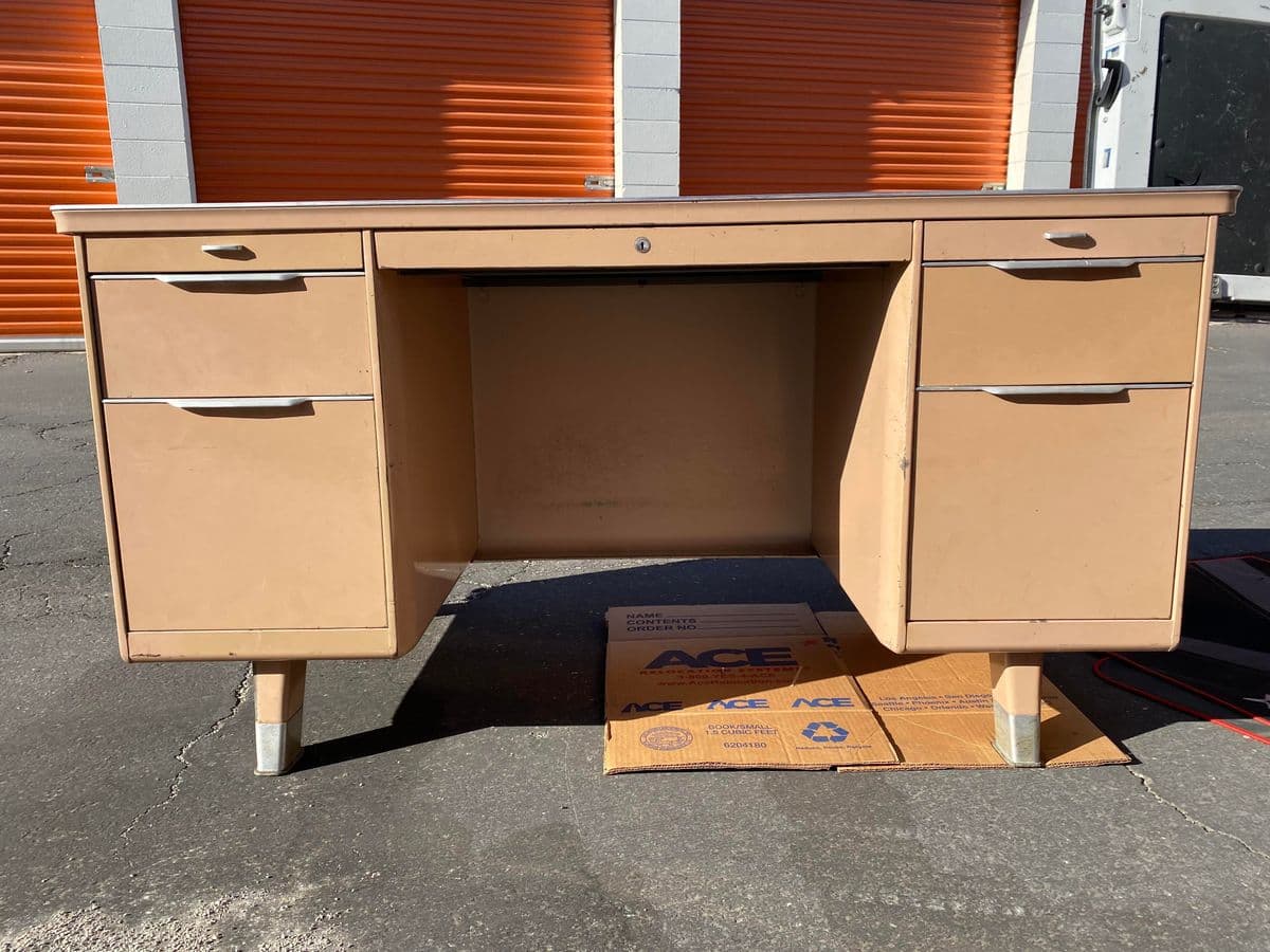 Vintage General Fireproofing Company Metal Tanker Desk - Thumbnail 3