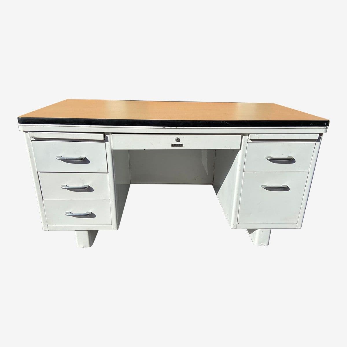 Vintage Mid Century Modern Tanker Desk - Image 1
