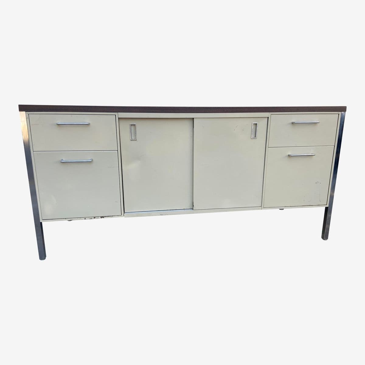 1990s Vintage Mid-Century Modern Metal Sideboard - Image 1